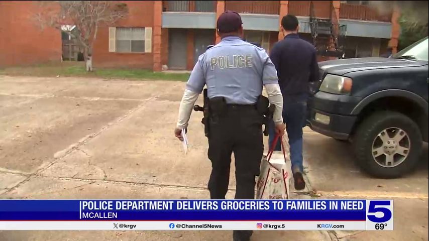 McAllen police officers deliver groceries to families in need