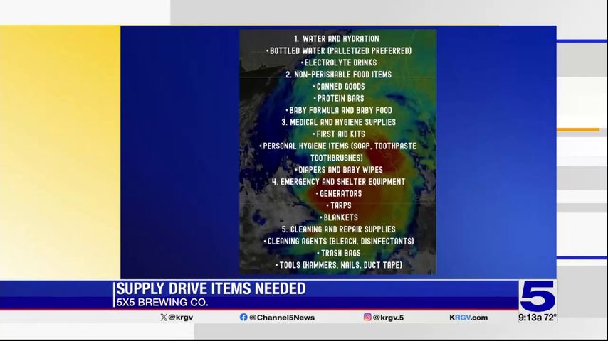 5x5 Brewing Co. collecting items for hurricane recovery efforts