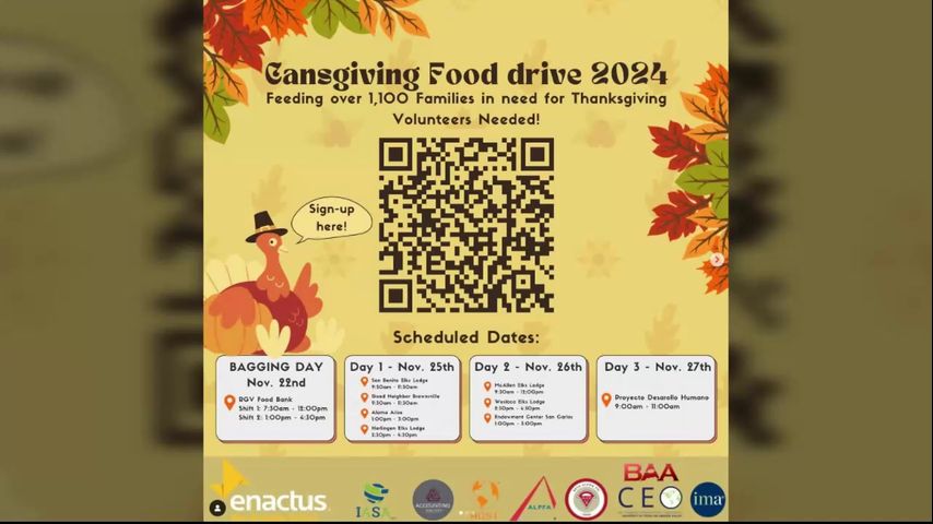 Enactus UTRGV seeks to feed over 1,100 families this Thanksgiving