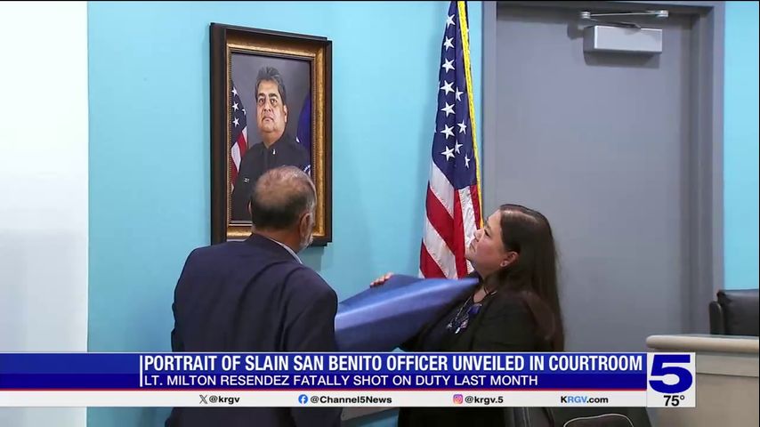 Portrait of slain San Benito police officer unveiled in district court