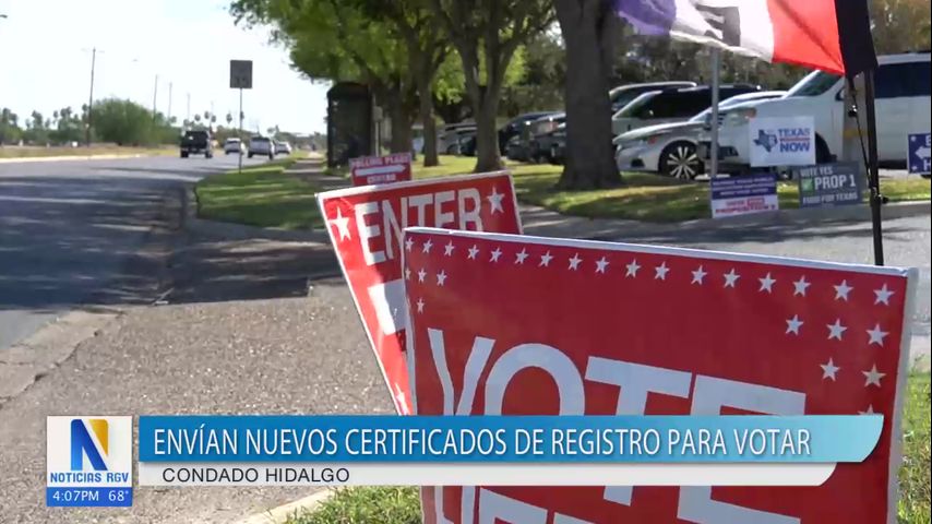 Condado Hidalgo envía nuevos certificados de registro para votar