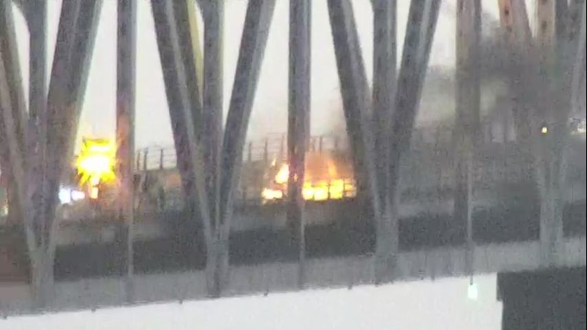 Lanes now open after vehicle fire shut down westbound traffic on Mississippi River Bridge