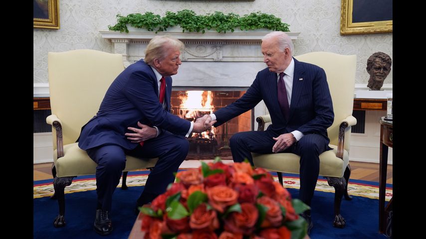 Trump makes a victor's return to Washington and pledges a 'smooth' transition of power from Biden