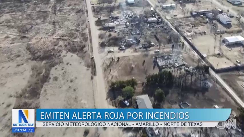 Emiten alerta roja por incendios forestales en Amarillo Texas