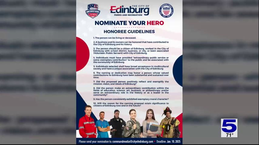 City of Edinburg accepting nominations for Hometown of Heroes Half Marathon