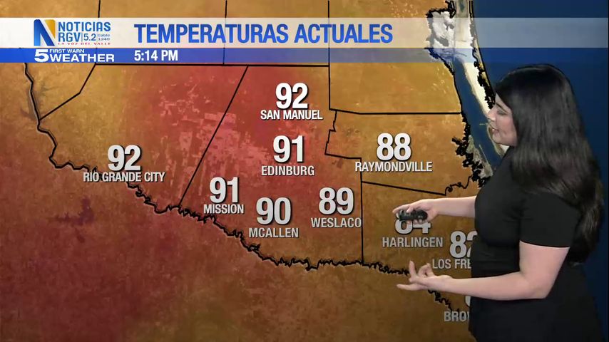 Miércoles 28 de agosto: Tormentas dispersas en los altos 90s