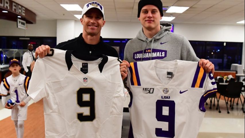 Drew Brees' boys meet Joe Burrow  I like that jersey The Brees