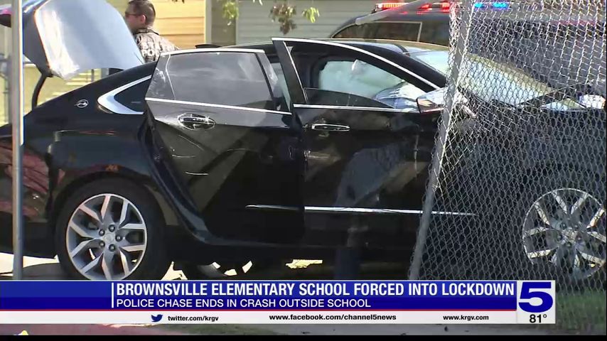 17-year-old driver crashes into fence outside Brownsville elementary school