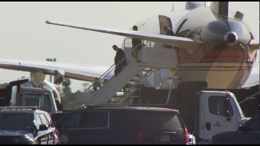 President-elect Donald Trump arrives at Brownsville airport for SpaceX launch