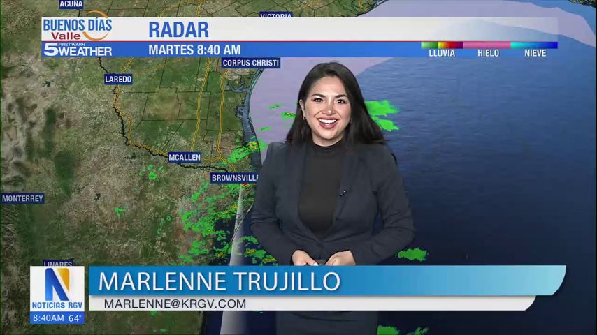 Martes 3 de Diciembre: Lluvias y tormentas, temperaturas en los 73s