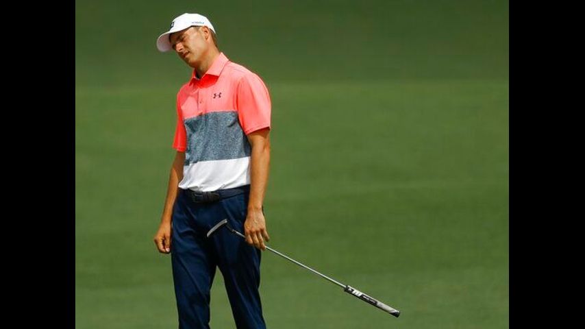 The Latest: Spieth falls back with double bogey on No. 2