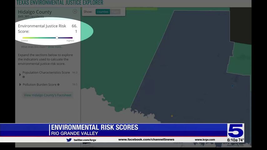 Hidalgo, Cameron counties ranked in 98 percentile of risk in environmental study