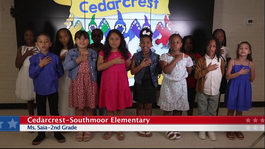 The Pledge of Allegiance, Cedarcrest-Southmoor Elementary, Ms. Saia ...