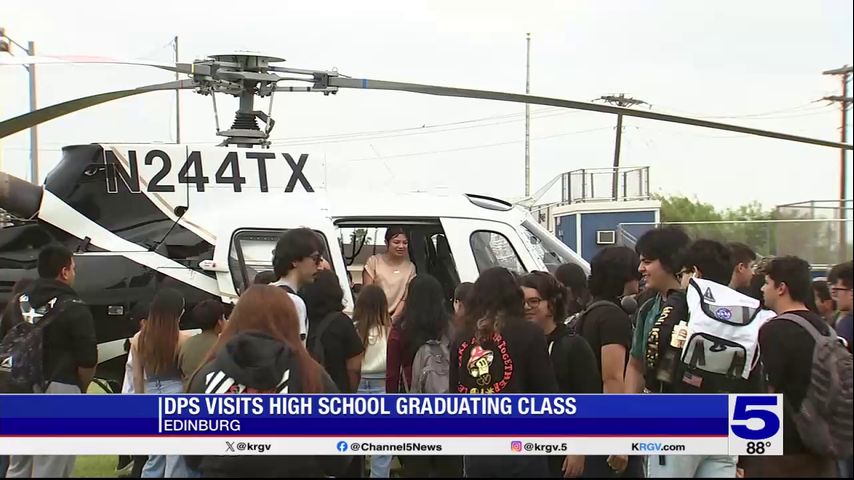 DPS troopers visit graduating seniors at Edinburg North High School