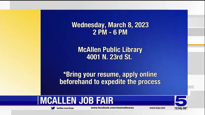 City of McAllen to host job fair at public library