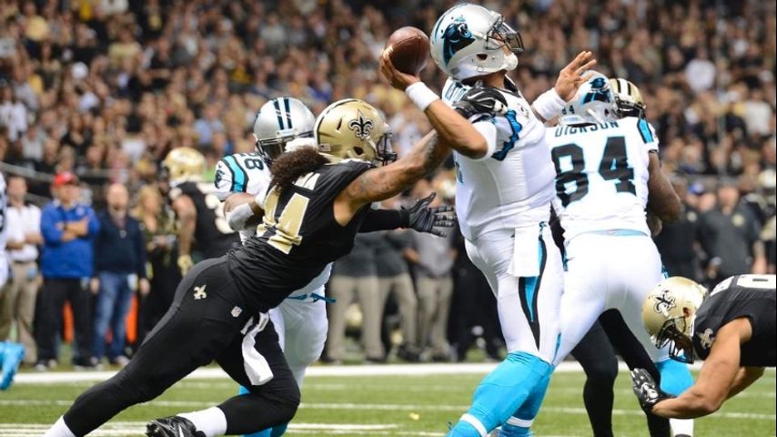 Newton keeps Panthers perfect with 41-38 win over Saints