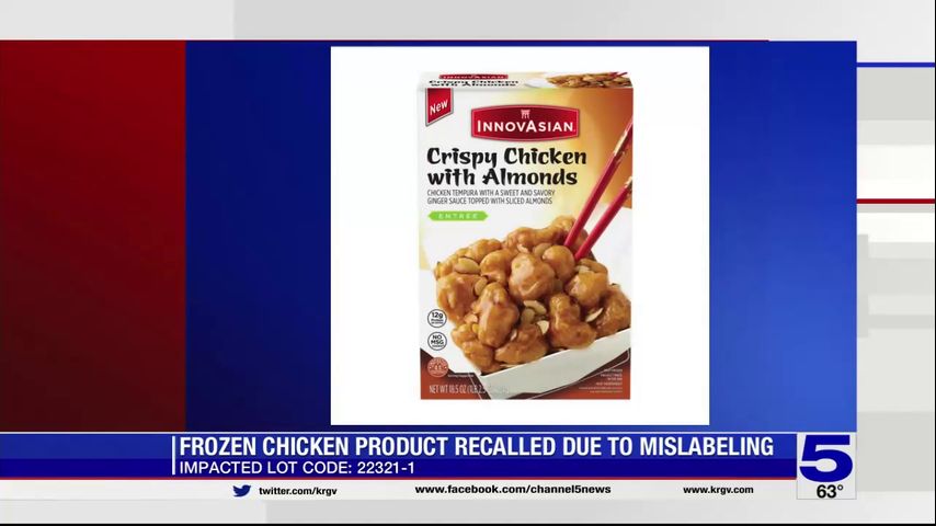 Chicken product recalled due to mislabeling