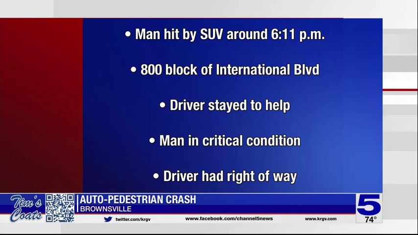 Man in critical condition after being hit by car while jaywalking ...
