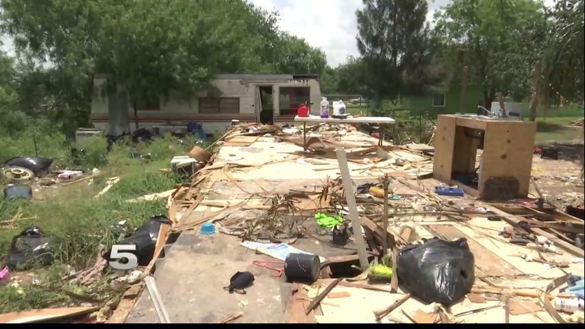 Alamo Family Escapes to Safe Haven from Storm, Returns to Demolished Home