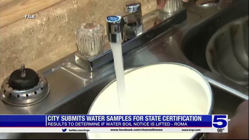 Results of water samples from city of Roma to determine if water boil notice can be lifted