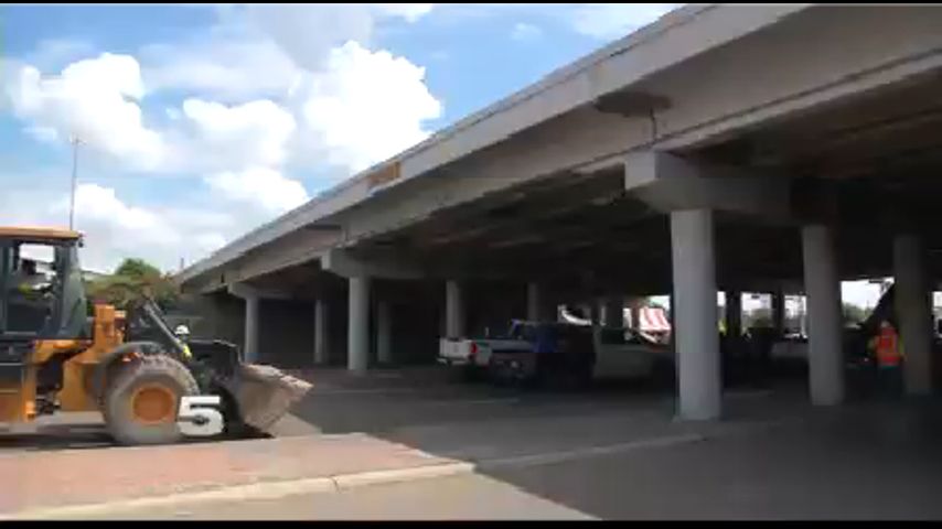 TxDOT Crews Working to Remove Crane Stuck on Bridge 