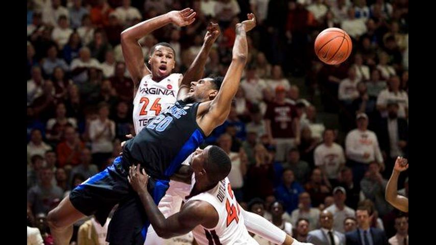 No. 20 Virginia Tech topples No. 3 Duke with Zion out