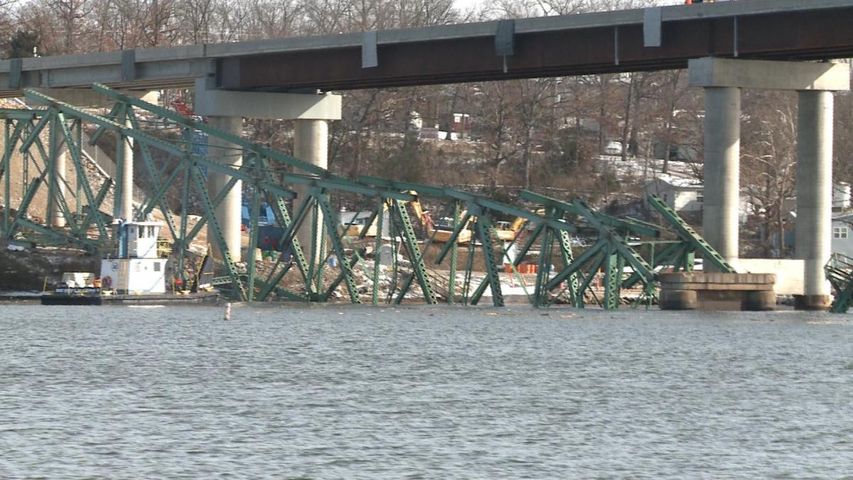 MoDOT Blasts First Section of Old Hurricane Deck Bridge