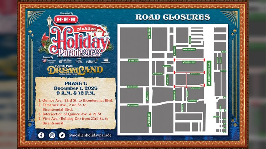 Lane closures announced ahead of McAllen Holiday Parade