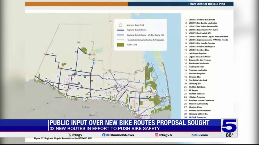 TxDOT proposal would create new bike routes across Cameron and Hidalgo counties