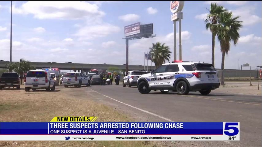 Brownsville police chase ends with three arrested in San Benito