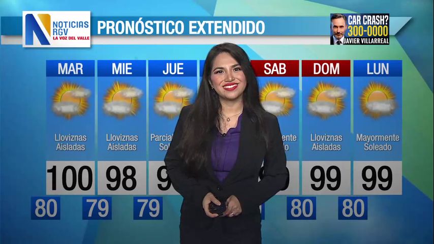 Lunes 27 de Mayo: Posibles tormentas nocturnas con temperaturas en los 80 °F