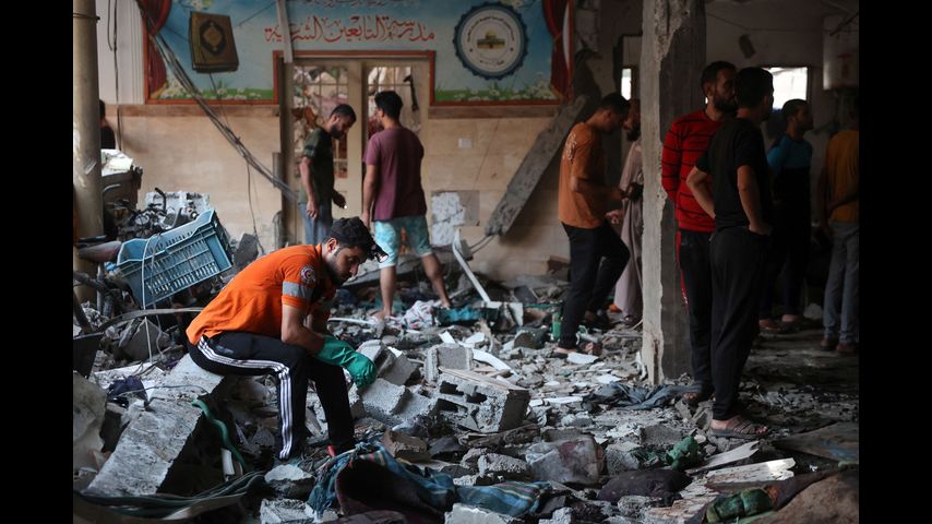 More than 90 Palestinians killed in Israeli strike on school and mosque sheltering displaced people, Gaza officials say