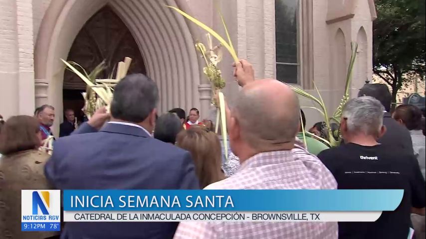 Inician las misas de Semana Santa en la Catedral de la Inmaculada Concepción de Brownsville.