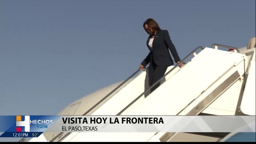 En gira por la frontera, Harris cita 'progreso' en situación 'difícil'