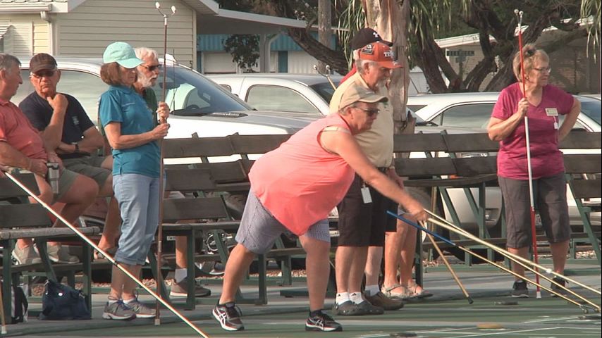Winter Texans Compete In Shuffleboard