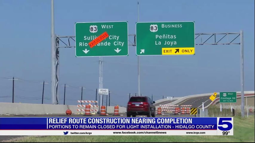U.S. 83 relief route construction nearing completion