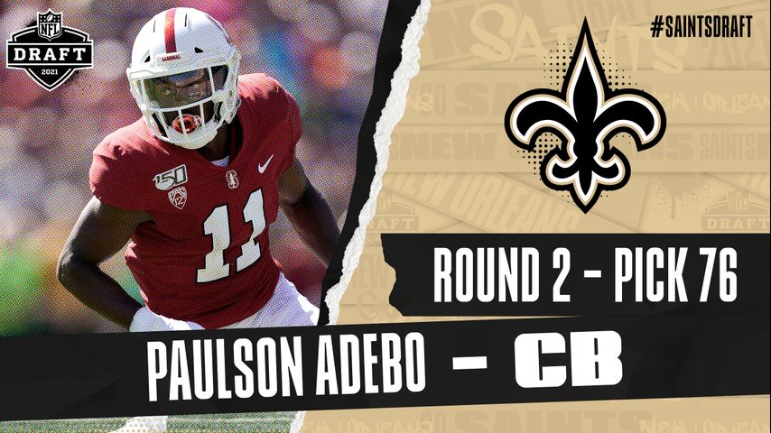 Saints select Stanford cornerback Paulson Adebo in the third round