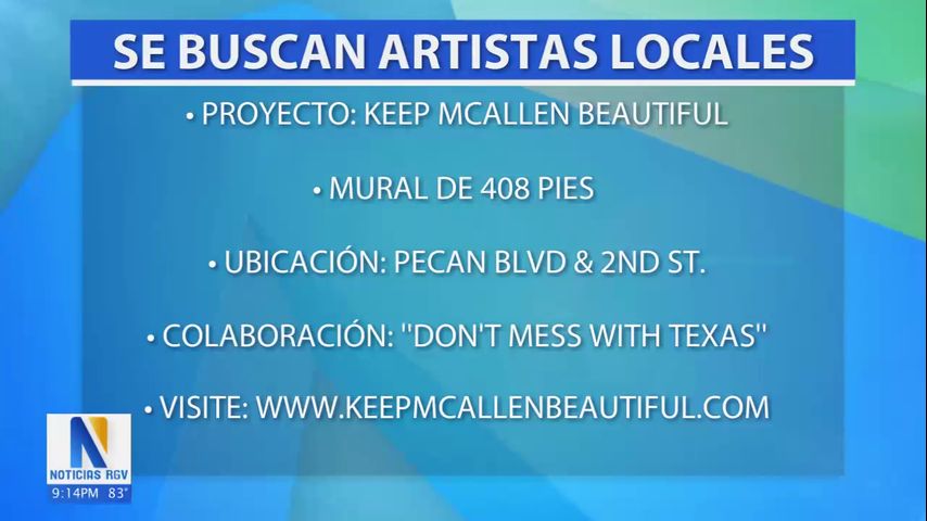 Ciudad de McAllen busca artistas locales para pintar mural de 400 pies