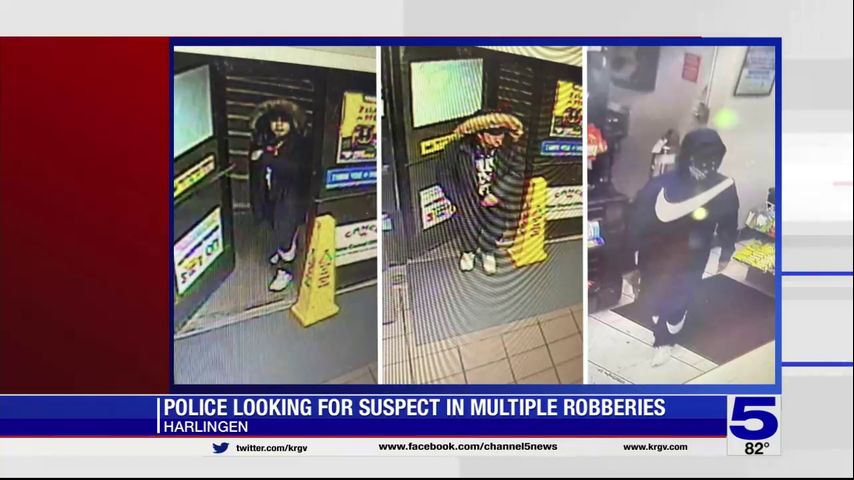 Harlingen police looking for man accused of robbing several convenience stores