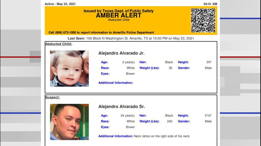 Amber Alert discontinued; 2-year-old boy found