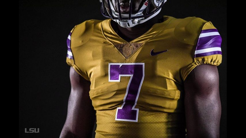 purple and gold football jersey