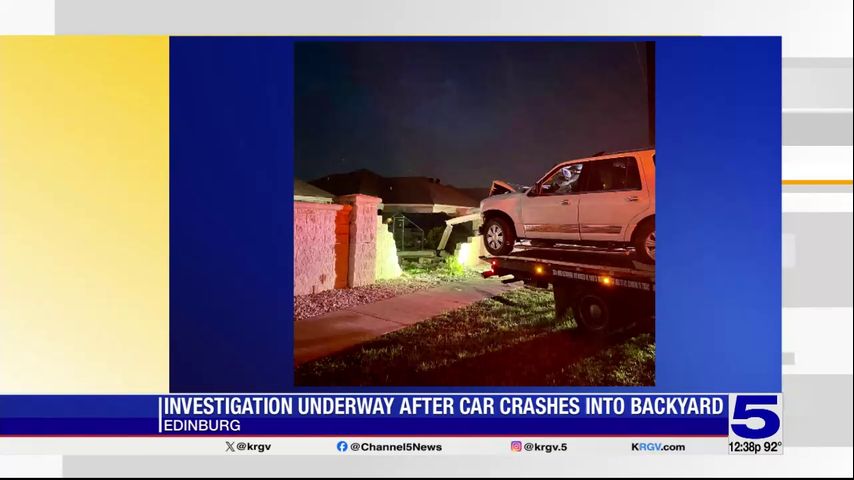 Vehicle crashes into brick wall in Edinburg, no injuries reported