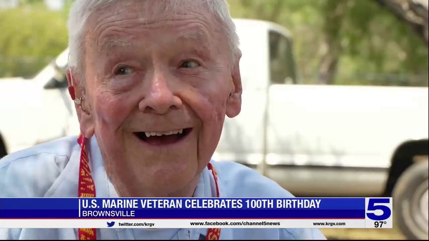 U.S. Marine veteran celebrates 100th birthday in Brownsville