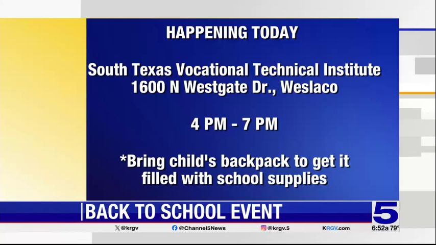 South Texas Vo-Tech partners with Brandon Figueroa for back-to-school event in Weslaco