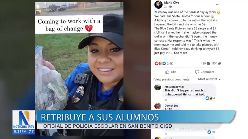 Oficial escolar de San Benito CISD es viral en Facebook tras realizar un acto de bondad