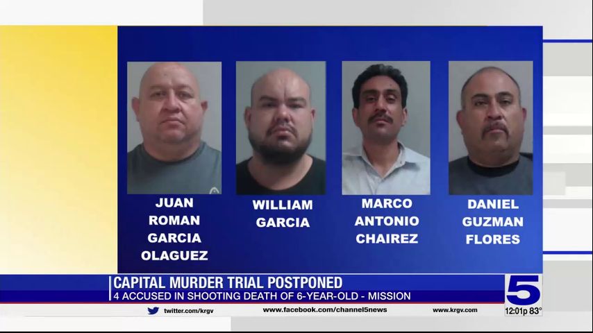 Murder trial of four men accused in drive-by shooting death of 6-year-old postponed