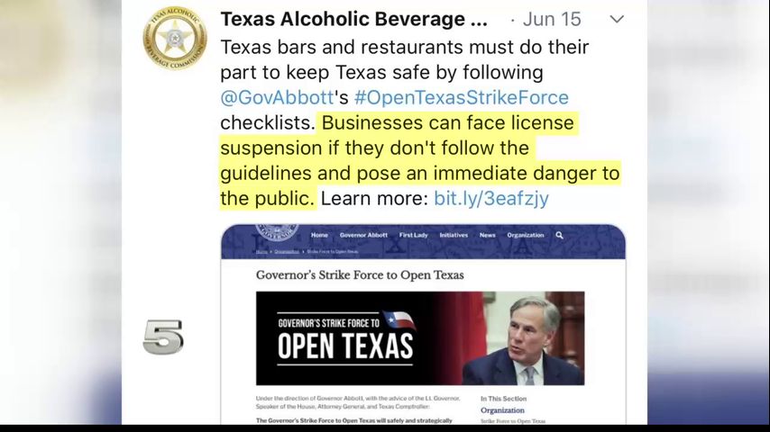 TABC: Texas bars must follow Gov. Abbott’s order or face license suspension