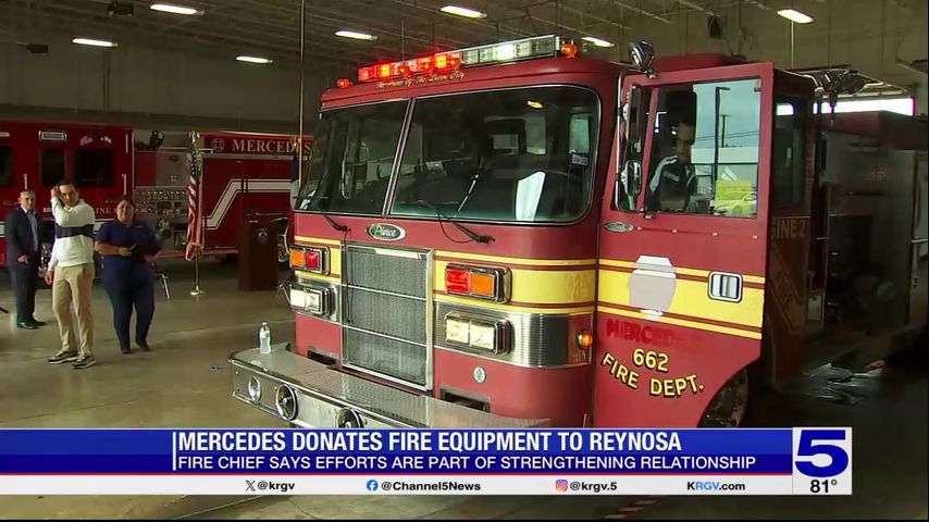 City of Mercedes donates fire equipment to Reynosa