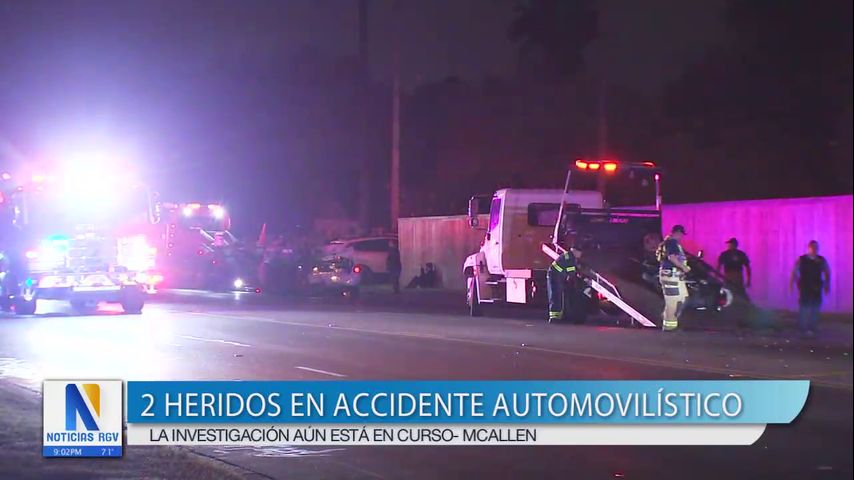 Dos individuos resultan heridos tras un accidente automovilístico en Mcallen