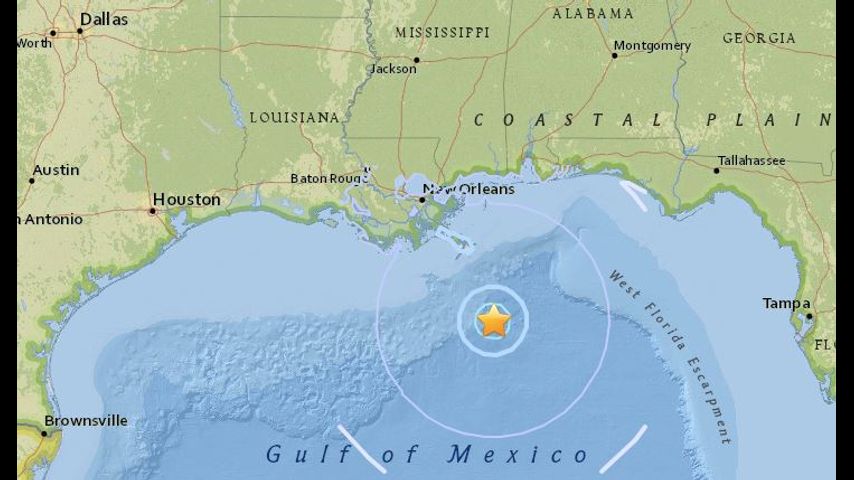 Earthquake reported in Gulf of Mexico, no tsunami threat